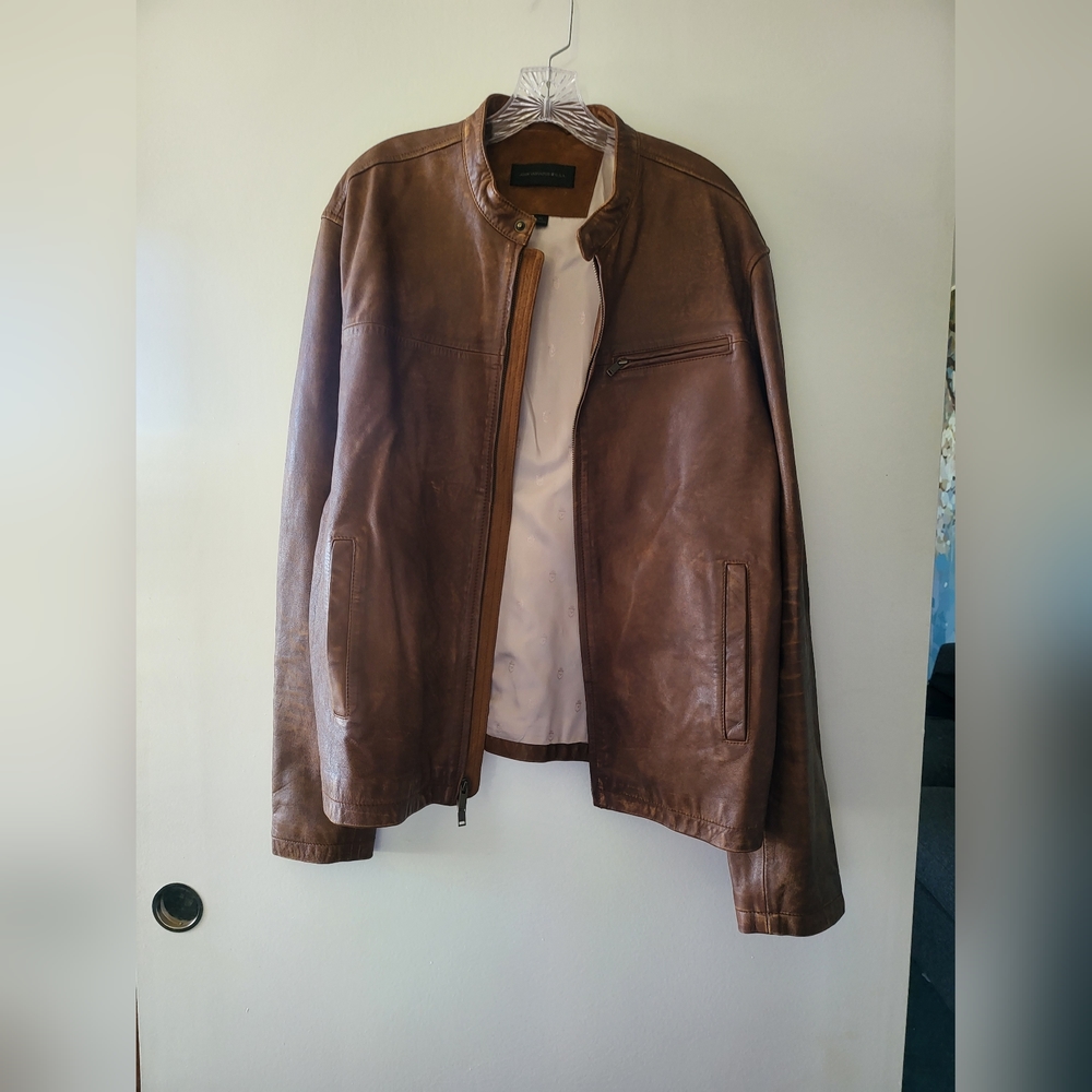 John Varvatos USA Mens Leather Jacket Mens XL
